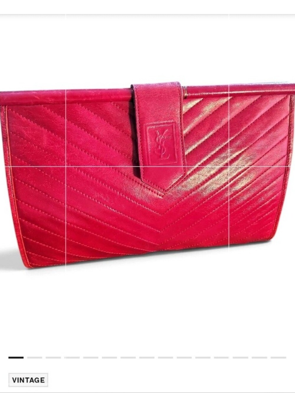 Yves Saint Laurent Red Quilted Leather Clutch